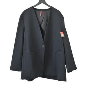 Spanx Classic Black Perfect Collarless Long-Sleeve Blazer Size 3X 20384R